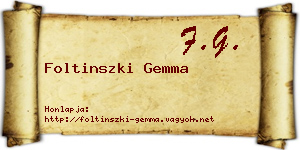 Foltinszki Gemma névjegykártya